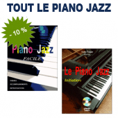 Tout le PIANO JAZZ  !  2 livres + 1 dvd + 1cd ! Méthode DVD complète + pièces & impros