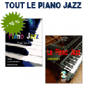 Tout le PIANO JAZZ  !  2 livres + 1 dvd + 1cd ! Méthode DVD complète + pièces & impros