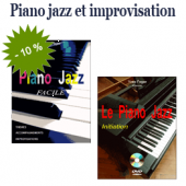 Tout le PIANO JAZZ  !  2 livres + 1 dvd + 1cd ! Méthode DVD complète + pièces & impros